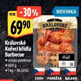 Královské Kuřecí křídla Barbecue