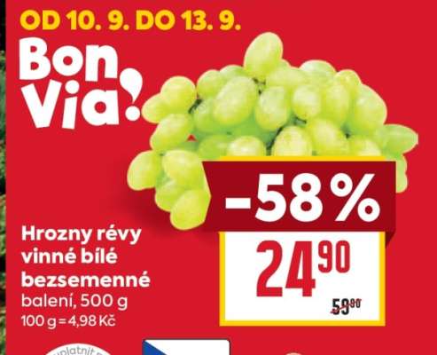 Hrozny révy vinné bílé bezsemenné