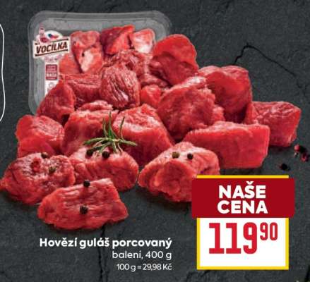 Hovězí guláš porcovaný