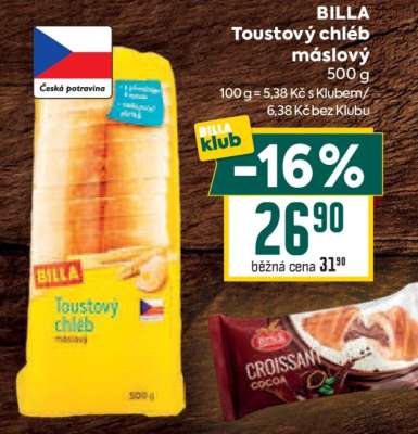 BILLA Toustový chléb máslový