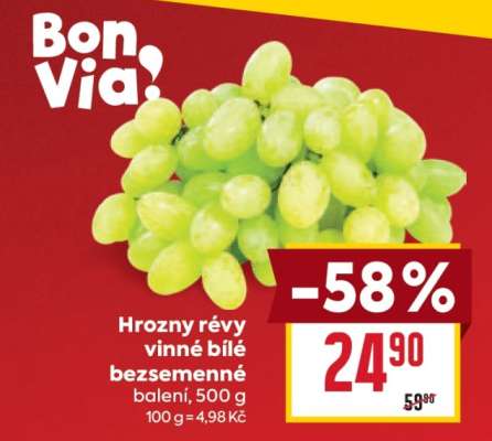 Hrozny révy vinné bílé bezsemenné