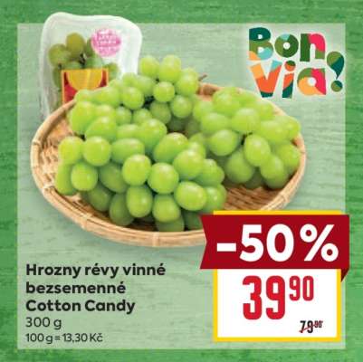 Hrozny révy vinné bezsemenné Cotton Candy