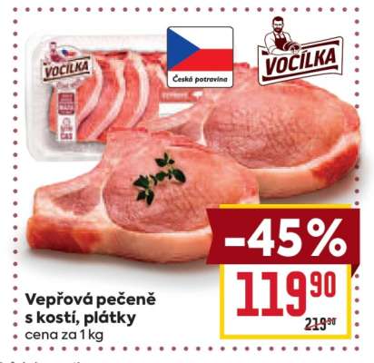 Vepřová pečeně s kostí, plátky