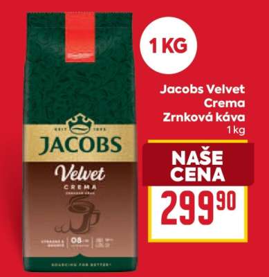 Jacobs Velvet Crema Zrnková káva