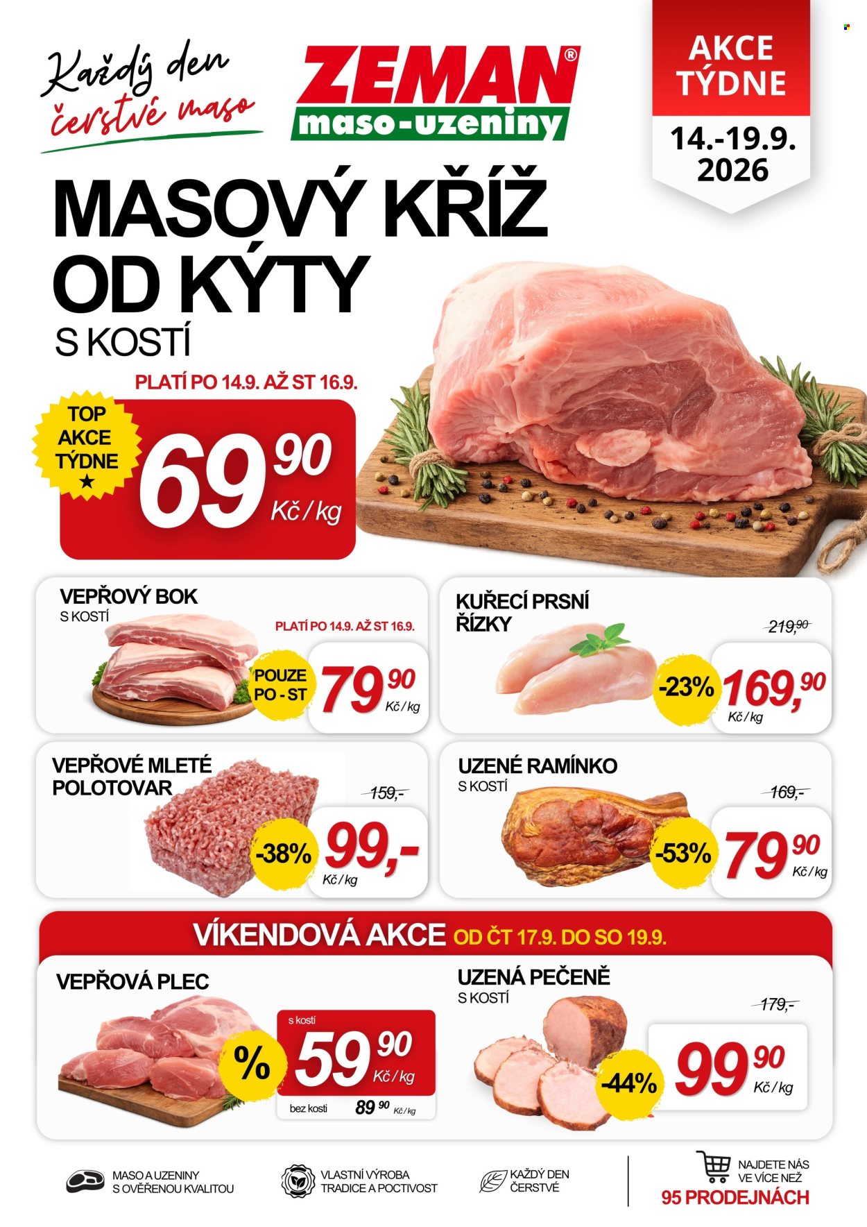 Leták ZEMAN maso-uzeniny - 14.9.2026 - 19.9.2026. Strana 1