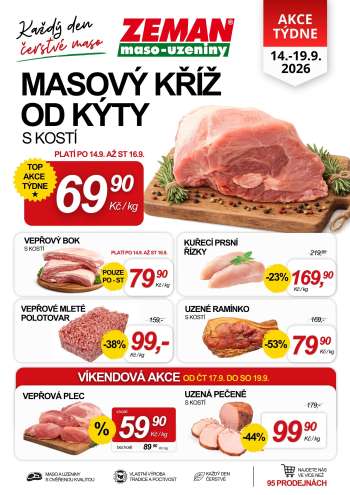 Leták ZEMAN maso-uzeniny - 14.9.2026 - 19.9.2026.