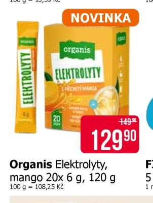 Organis Elektrolyty, mango 20x 6 g, 120 g