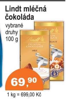 Lindt mléčná čokoláda