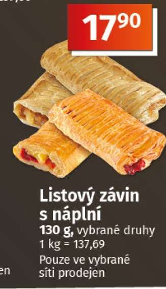 Listový závin s náplní