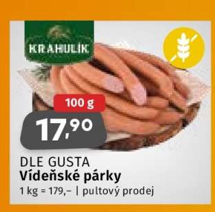 DLE GUSTA Vídeňské párky