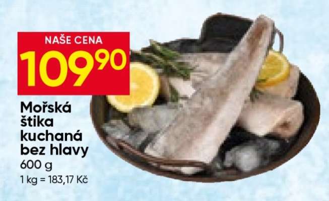 Mořská štika kuchaná bez hlavy
