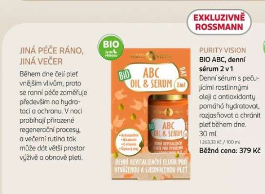 PURITY VISION BIO ABC, denní sérum 2 v1
