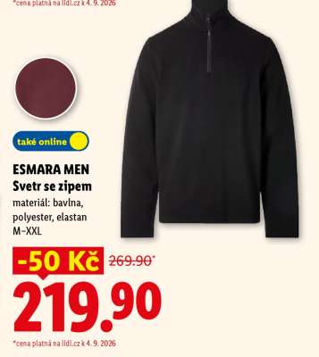 ESMARA MEN Svetr se zipem