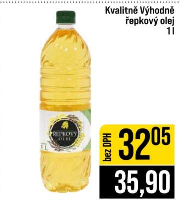 Kvalitně Výhodně řepkový olej 1l