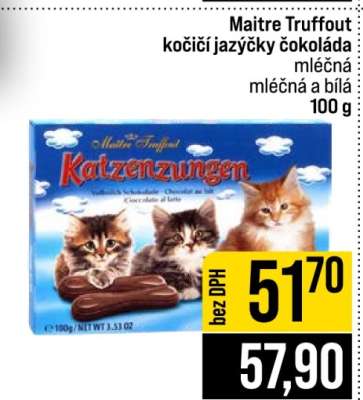Maitre Truffout kočičí jazýčky čokoláda