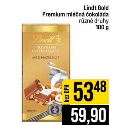 Lindt Gold Premium mléčná čokoláda