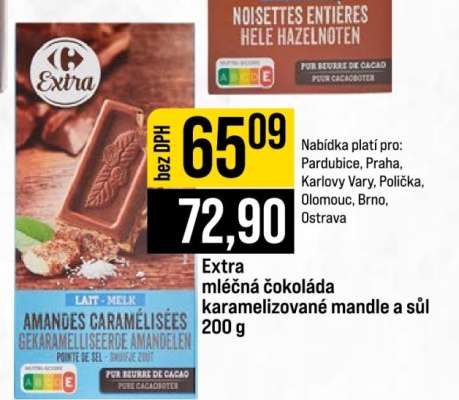 Extra mléčná čokoláda karamelizované mandle a sůl