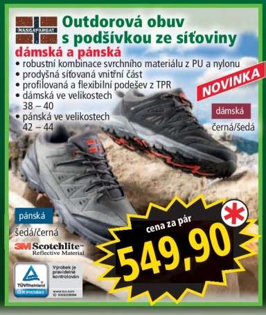 Outdoorová obuv s podšívkou ze síťoviny