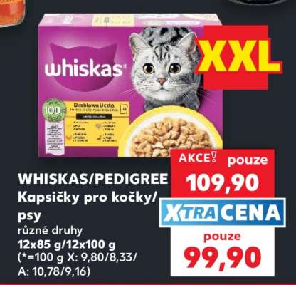 WHISKAS/ PEDIGREE Kapsičky pro kočky/ psy