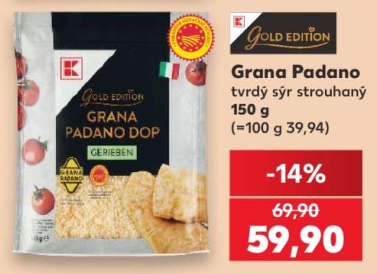 Grana Padano tvrdý sýr strouhaný