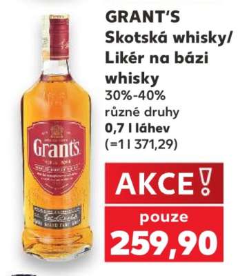 GRANT’S Skotská whisky/Likér na bázi whisky