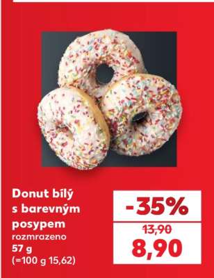 Donut bílý s barevným posypem