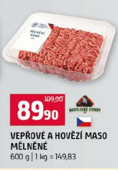 Vepřové a hovězí maso mělněné
