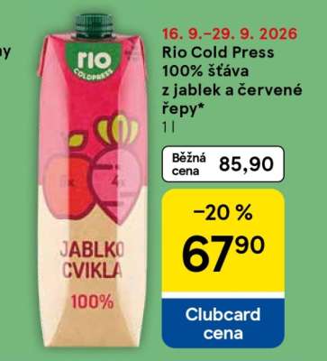 Rio Cold Press 100% šťáva z jablek a červené řepy