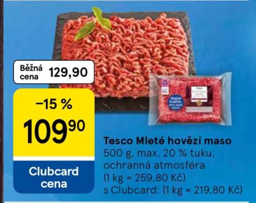 Tesco Mleté hovězí maso