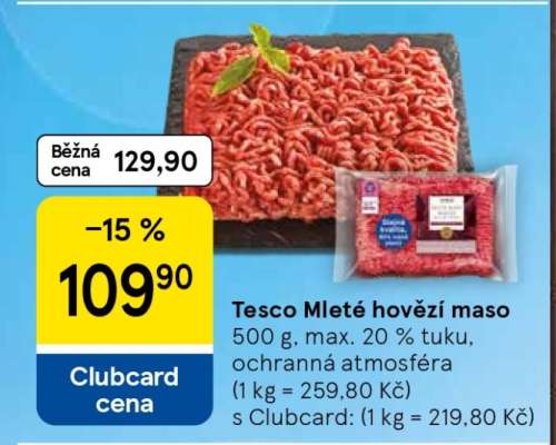 Tesco Mleté hovězí maso