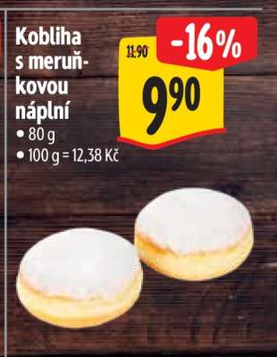 Kobliha s meruňkovou náplní