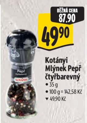 Kotányi Mlýnek pepř čtyřbarevný
