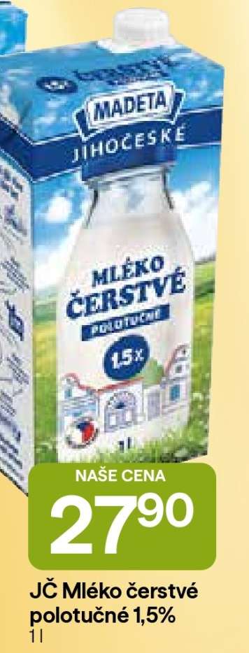 JČ Mléko čerstvé polotučné 1,5%