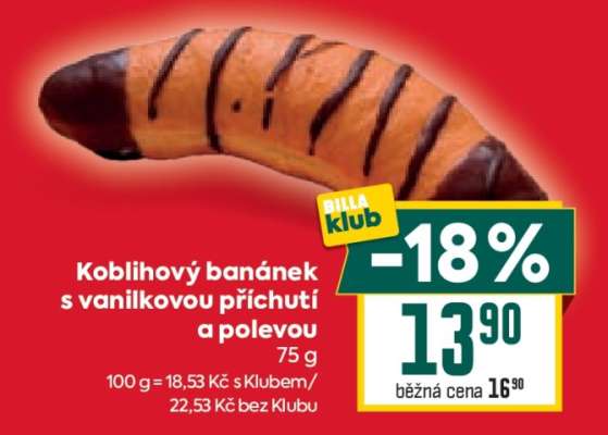 Koblihový banánek s vanilkovou příchutí a polevou