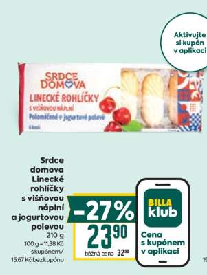 Srdce domova Linecké rohlíčky s višňovou náplní a jogurtovou polevou