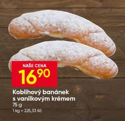 Koblihový banánek s vanilkovým krémem