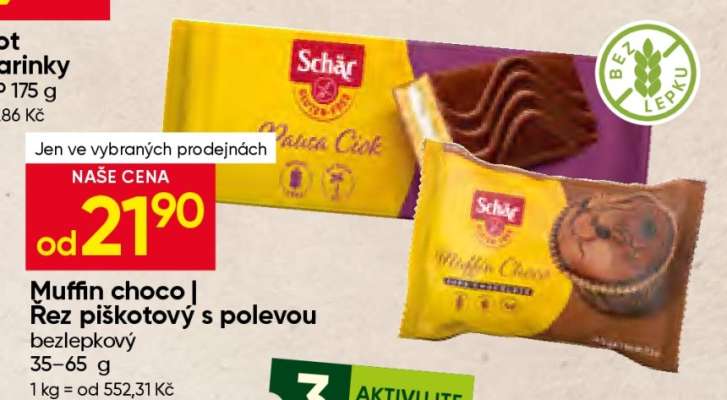 Muffin choco | Řez piškotový s polevou