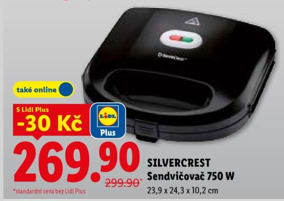 SilverCrest Sendvičovač 750 W