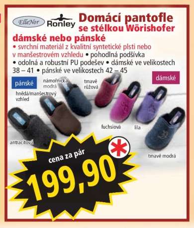 Domácí pantofle se stélkou „Wörishofer“