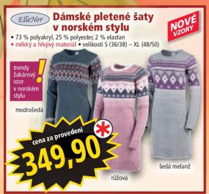 Dámské pletené šaty v norském stylu