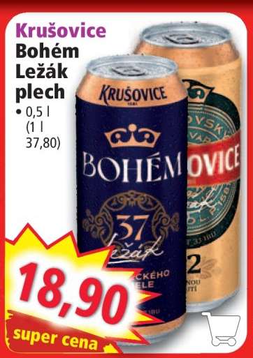 Krušovice Bohém Ležák plech