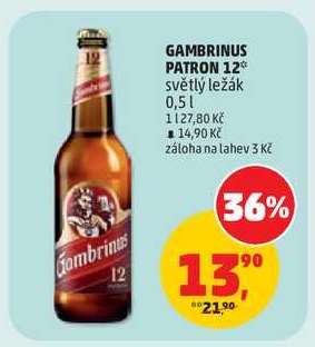 Gambrinus Patron 12 světlý ležák