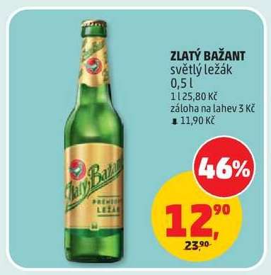 ZLATÝ BAŽANT světlý ležák 0,5 l