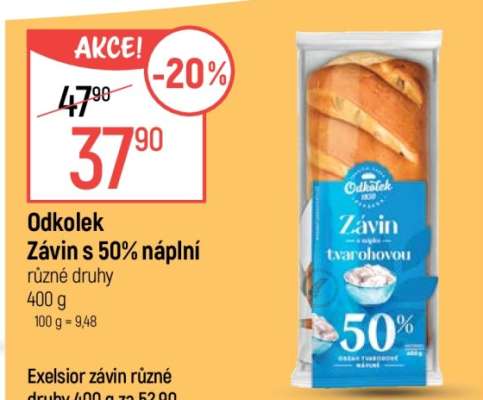 Odkolek závin s 50% náplní