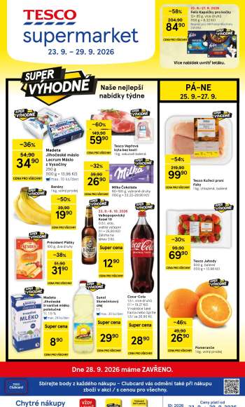 Leták TESCO supermarket - 23.9.2026 - 29.9.2026.